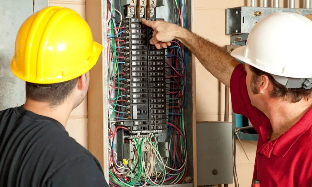 Electrician repairing electrical board in new jersey