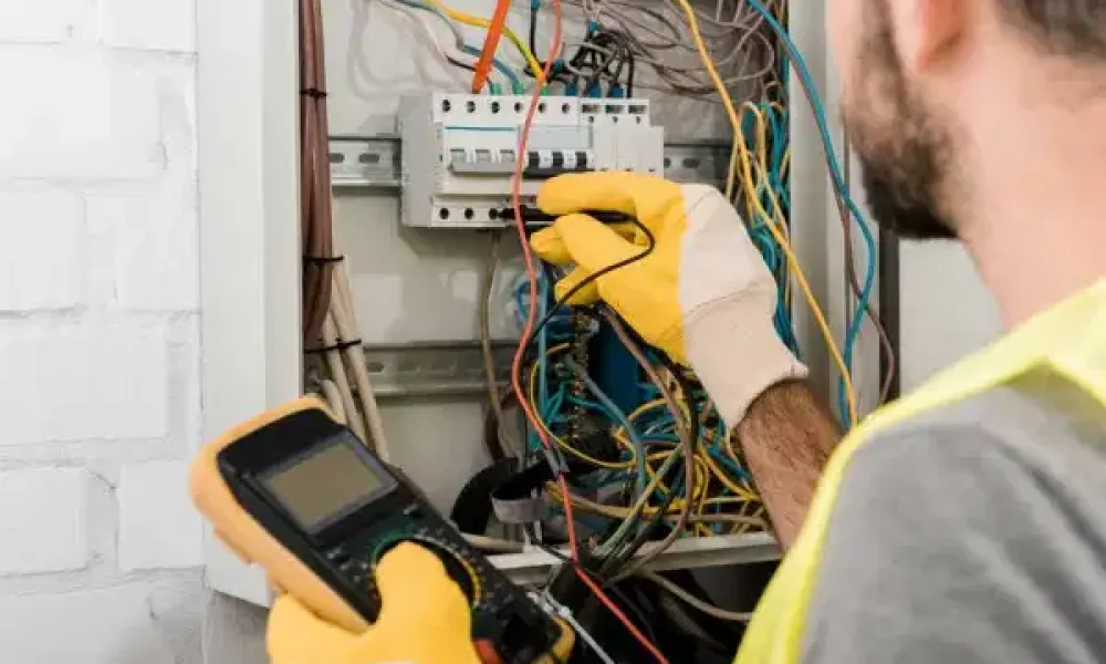 Electrician repairing electrical board in new jersey